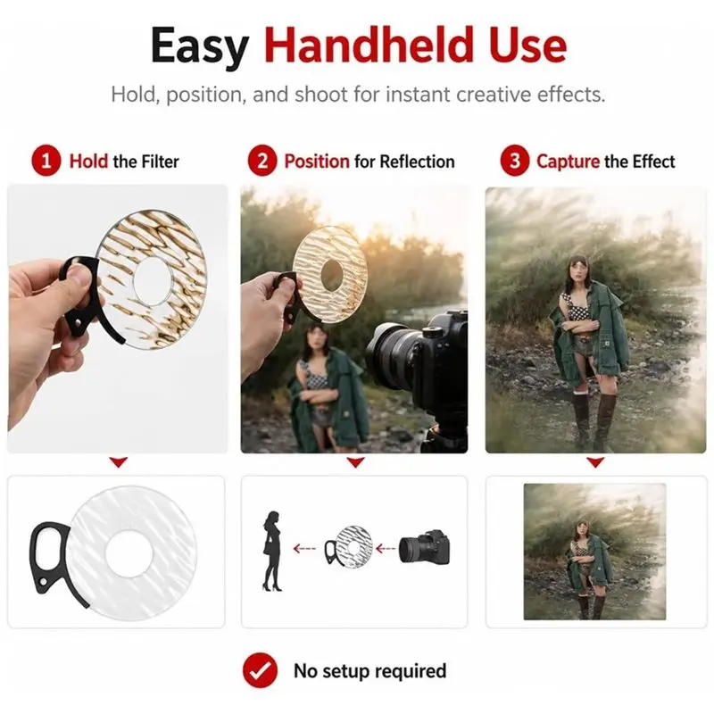 ABDE-For Artistic Effects 100Mm Handheld Ripple Filter-Glass Filter For Artistic Image Making-Portable Design For Stunning