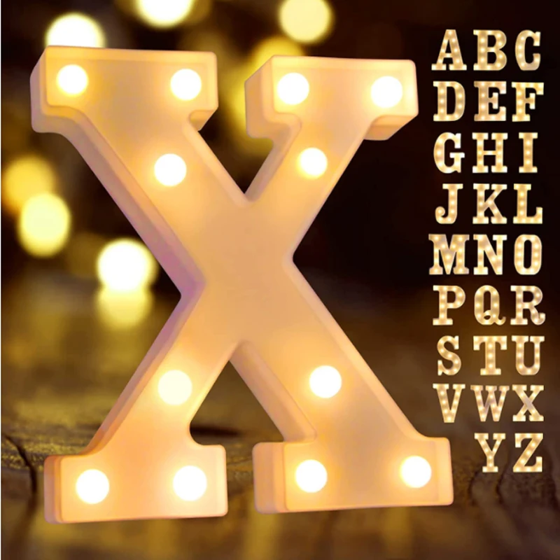 Decorative Alphabet  Number Letter LED Lights Luminous Number Lamp Decoration Battery Night Light Party  Bedroom Decoration