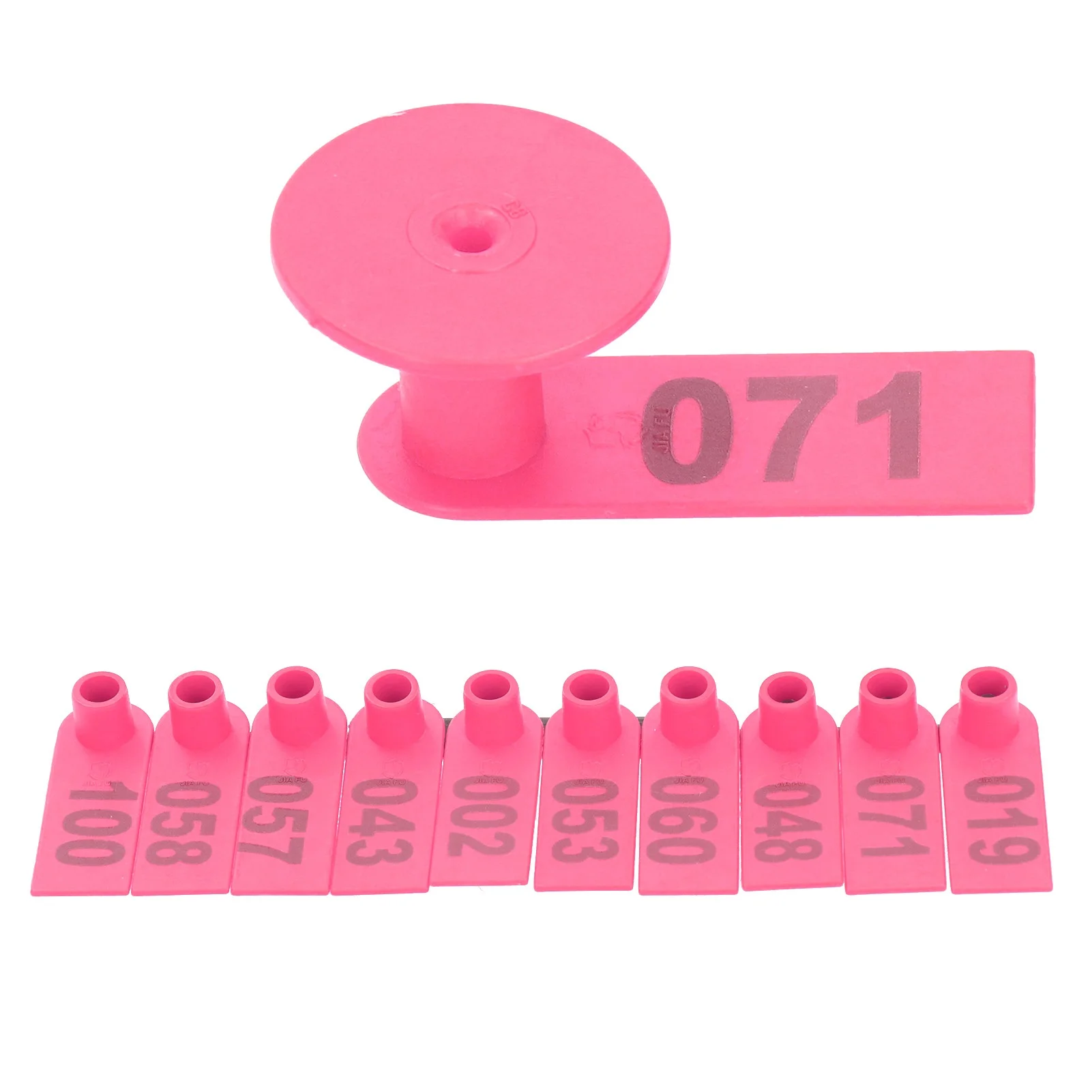 Numbered Ear Tag Marks Labels for Sheep Goats Farm Animal Livestock Feeding SuppliesRose Pink
