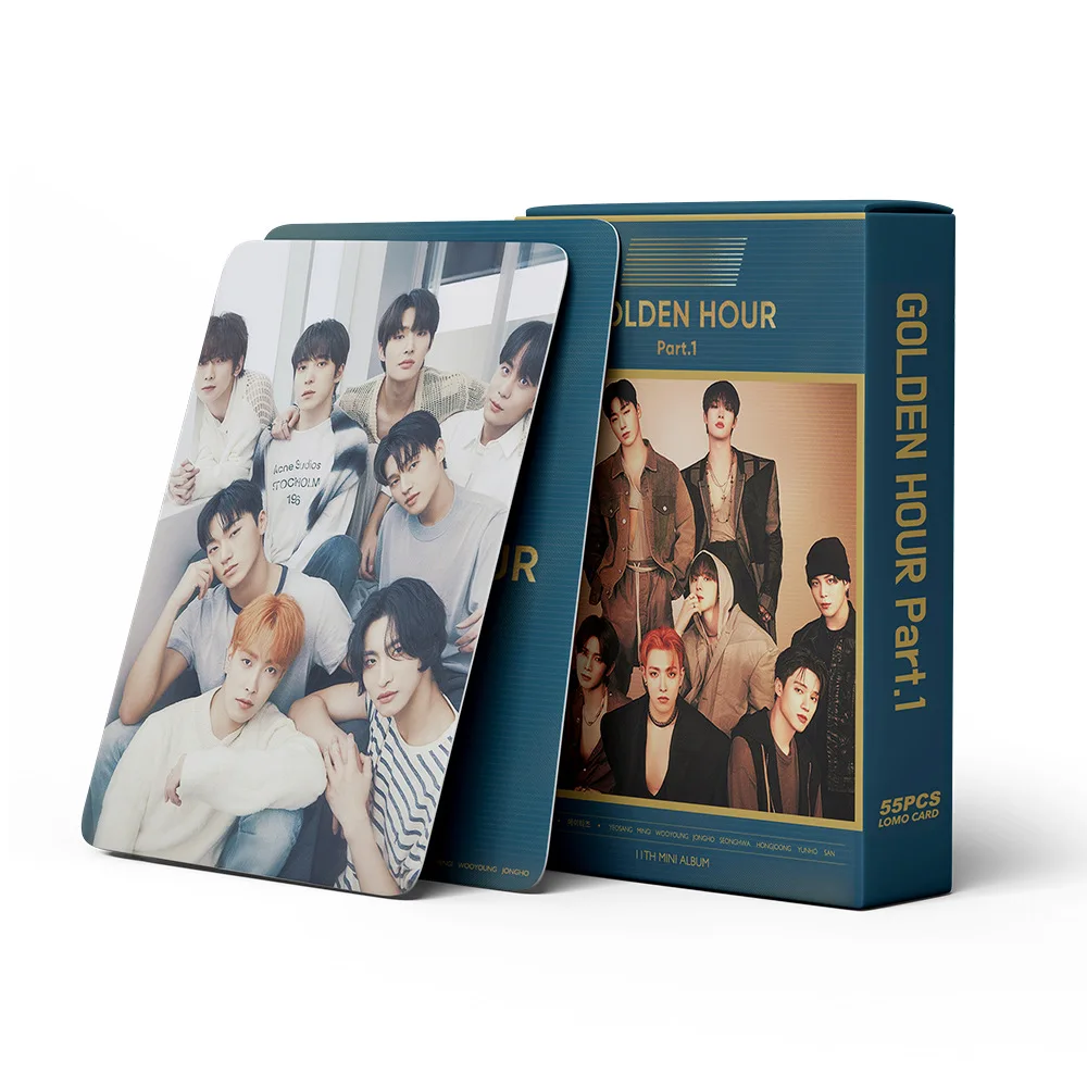 Imagem -03 - Kpop Idol Album Lomo Cards Novidades Album Hora Dourada Yunho Jongho Yeosang Seonghwa Mingi Presentes de Fãs 55 Peças por Conjunto