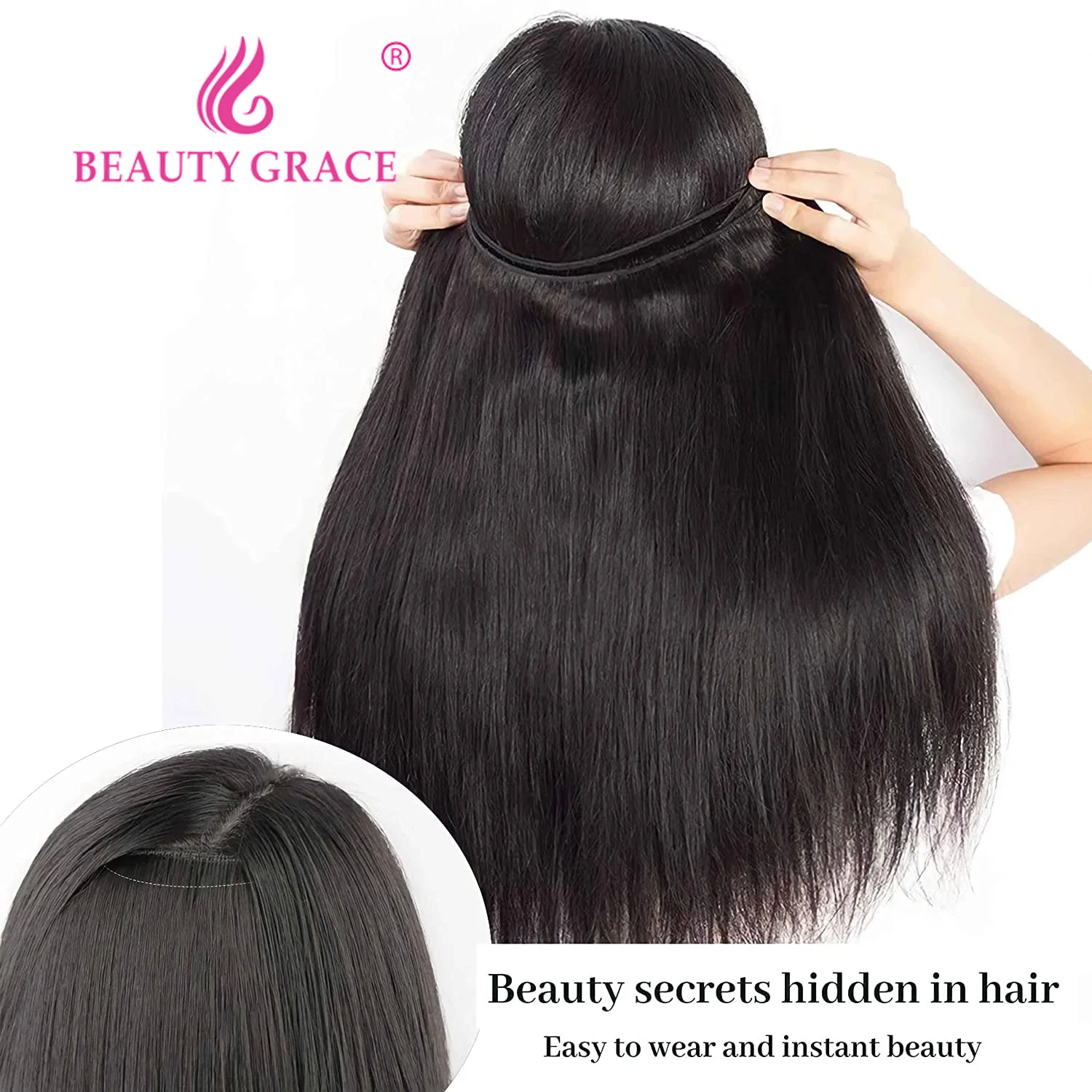 Beauty Grace Straight Original Human Hair Bundles 30 32 Inches Brazilian Hair Weave Bundles Human Real Natural Hair Extensions