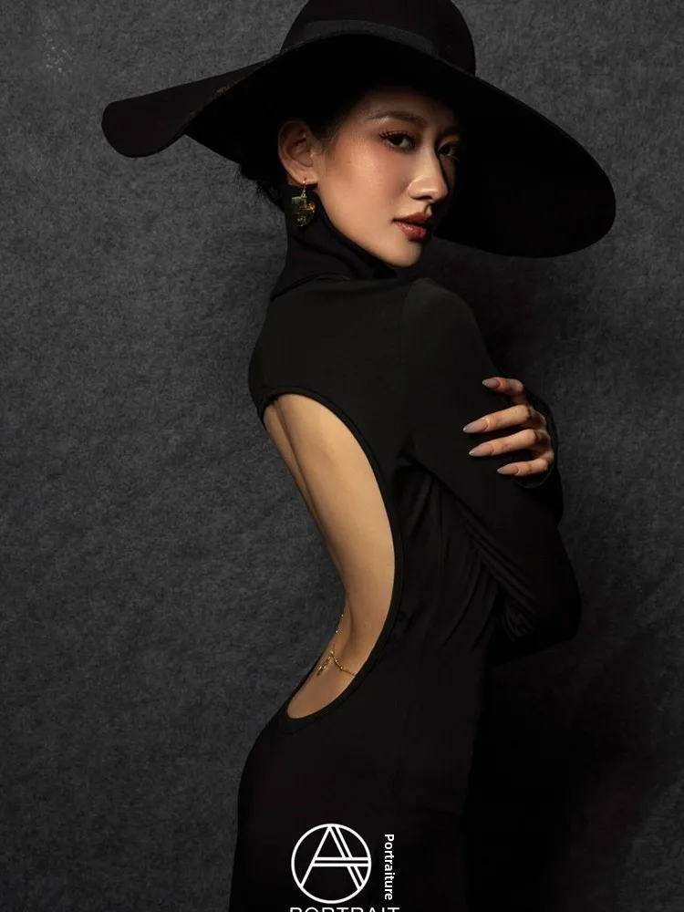 

2026 New Fashion Portrait Costume Vintage Hepburn Style High-End Feelings Studio Photography Clothing Women's Ethnic Stage Wear