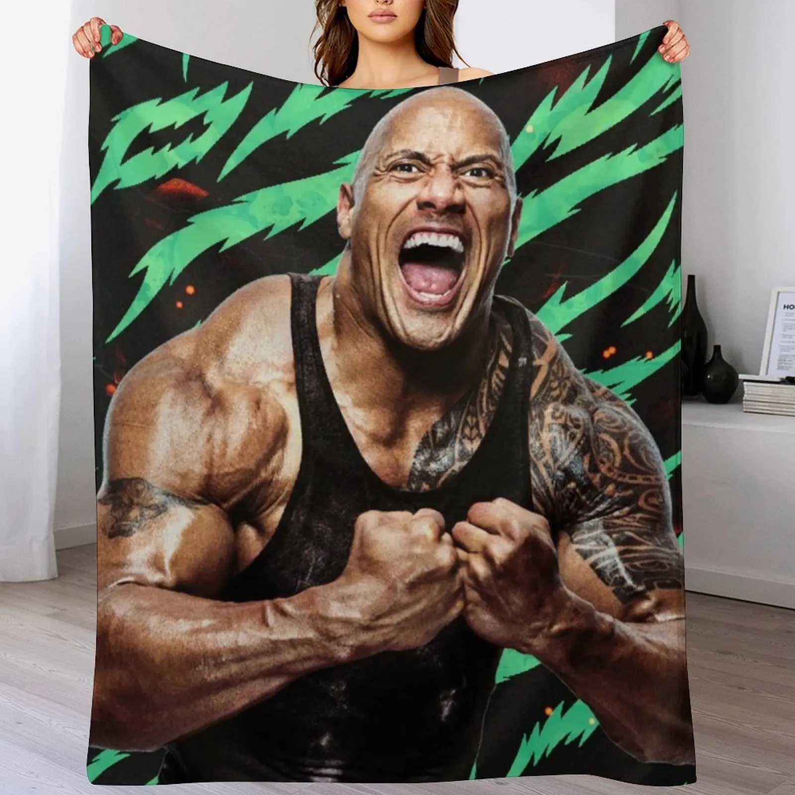 dwayne johnson Throw Blanket Stylish Warm Blanket for Living Room Bedroom