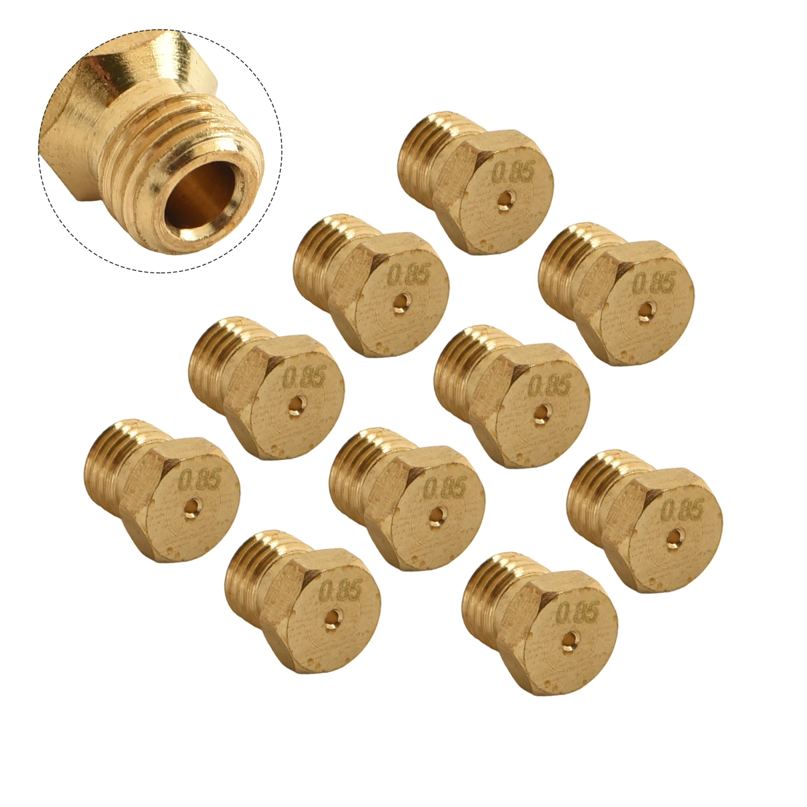 Brass Burner Nozzle Gas Injection Kit Versatile For Gas Cooktops For LPG Gas Injectors Brass Burner Nozzle Kit