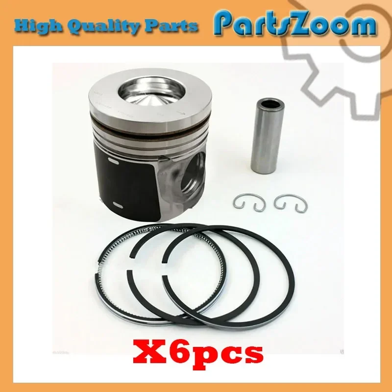 New 6 Sets STD Piston Kit With Ring 370-7998 415-4315 Fit For Caterpillar C7.1 Engine 105MM