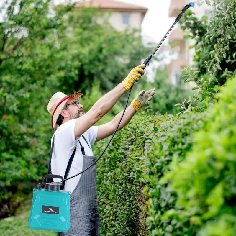 Battery Powered Sprayer Yard Sprayer With USB Rechargeable Handle And 3 Mist Nozzles 5L Yard Sprayer With Adjustable Shoulder