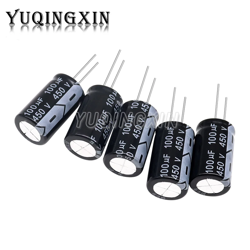 5pcs 450V Aluminum Electrolytic Capacitor 1UF 2.2UF 3.3UF 4.7UF 10UF 22UF 33UF 47UF 68UF 82UF 100UF 150UF 180UF 220UF