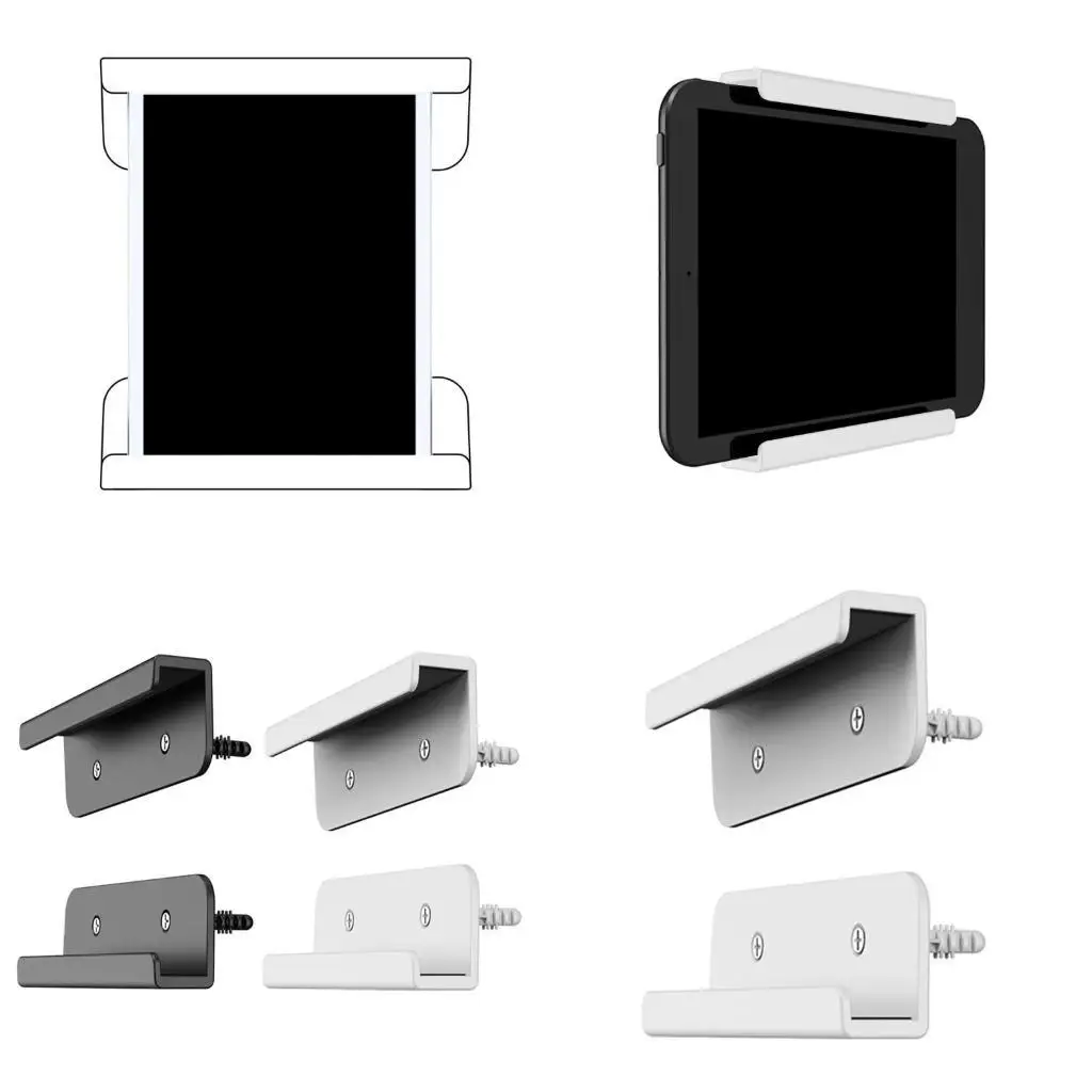 R53C Tablets Wall Mount Tablets Holder Stand Base Kitchen Wall Mount Bracket Easy Installation for Tablets Phones Accessory