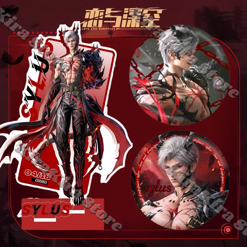 

Acrylic Sylus Dragon Series Anime Standing Plate Love and Deepspace Laser Badge Ornaments Cosplay Indicative Board Accessory