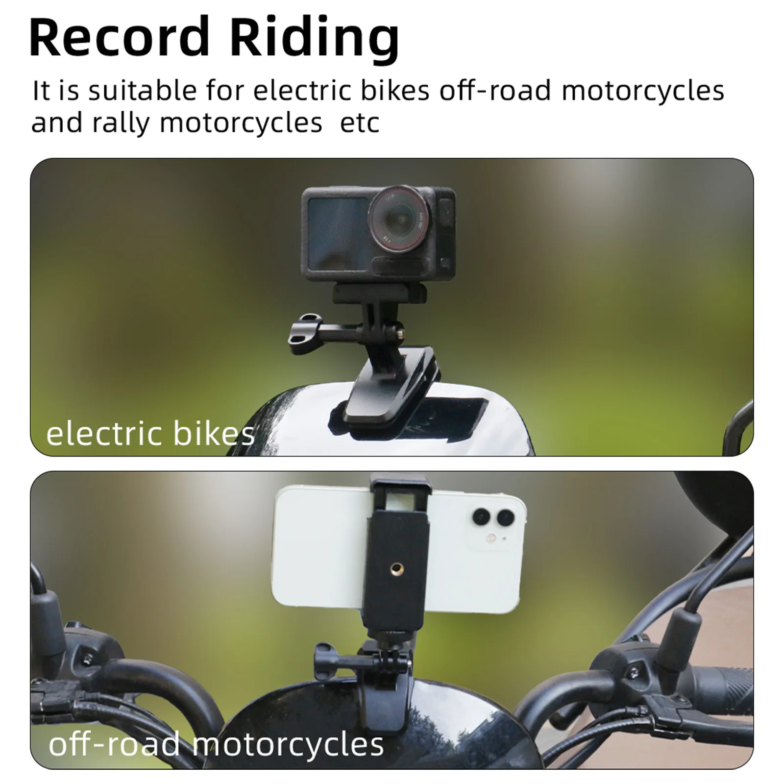 Motorcycle Windshield Clip for DJI Action 5 Pro/GoPro 13/Pocket 3 Camera Aluminum Alloy Mount for Insta360 X5 Ace Pro 2 X4 Go 3S