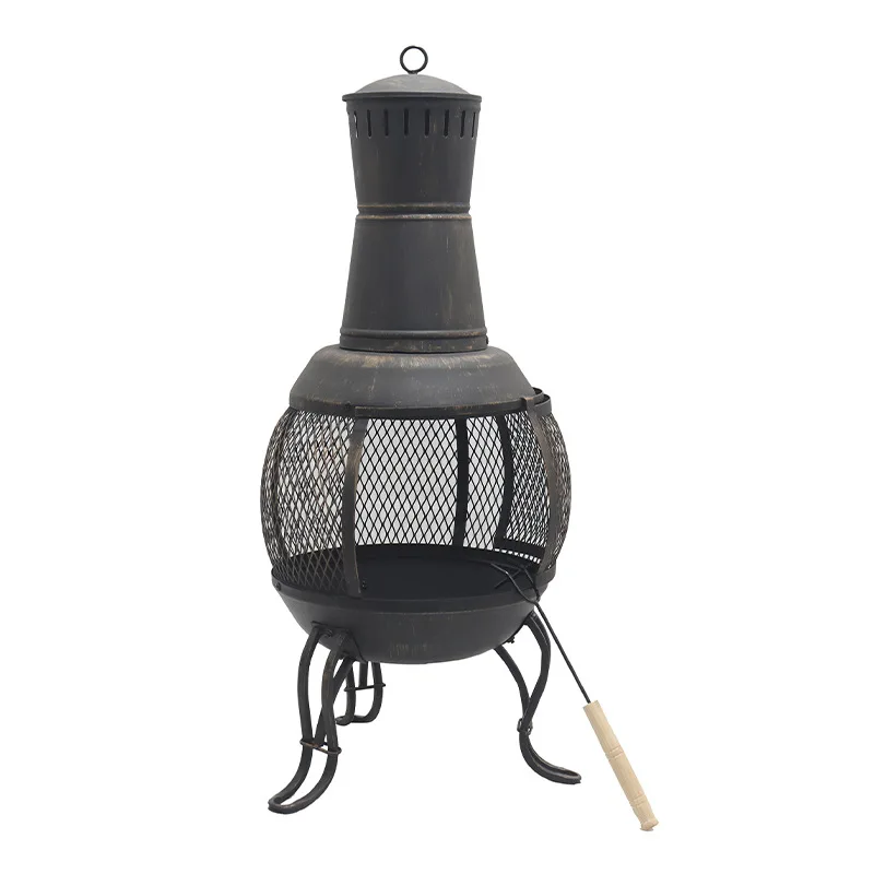 Estufa Vintage para exteriores, estufa de leña para patio de villa, estufa para asar leña para jardín al aire libre, calentador para hoguera