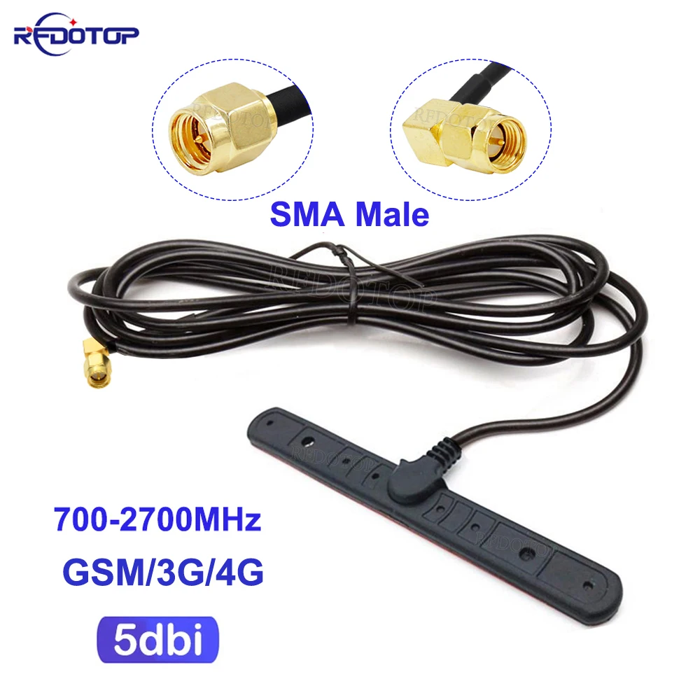 

SMA Male Plug Straight/Right Angle Connector T Type GSM 3G 4G Antenna 700-2700MHz 5dbi Antenna Extension Cable for Modem Router