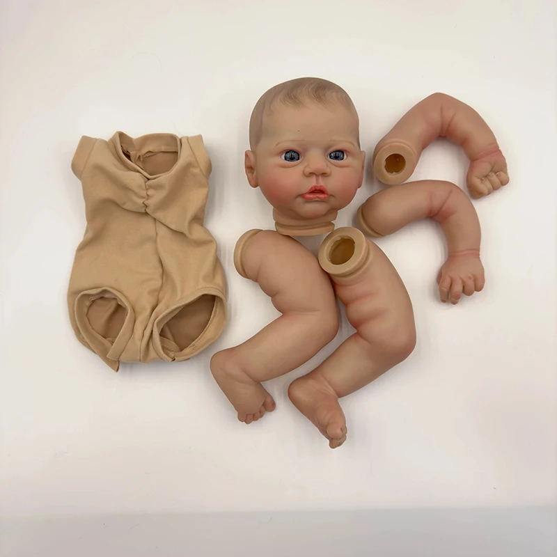 

NPK 19'' Lifelike Reborn Doll Kit Evi Painted Doll Kit Unfinished Doll Parts with Hand Painted Hair