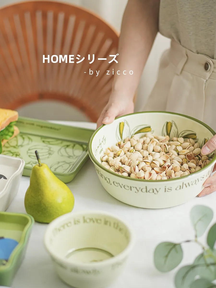 

Большая тарелка для завтрака Zicco, прочная миска в скандинавском стиле с мультяшным рисунком, для хранения и подачи, устойчивая к падениям и повреждениям.