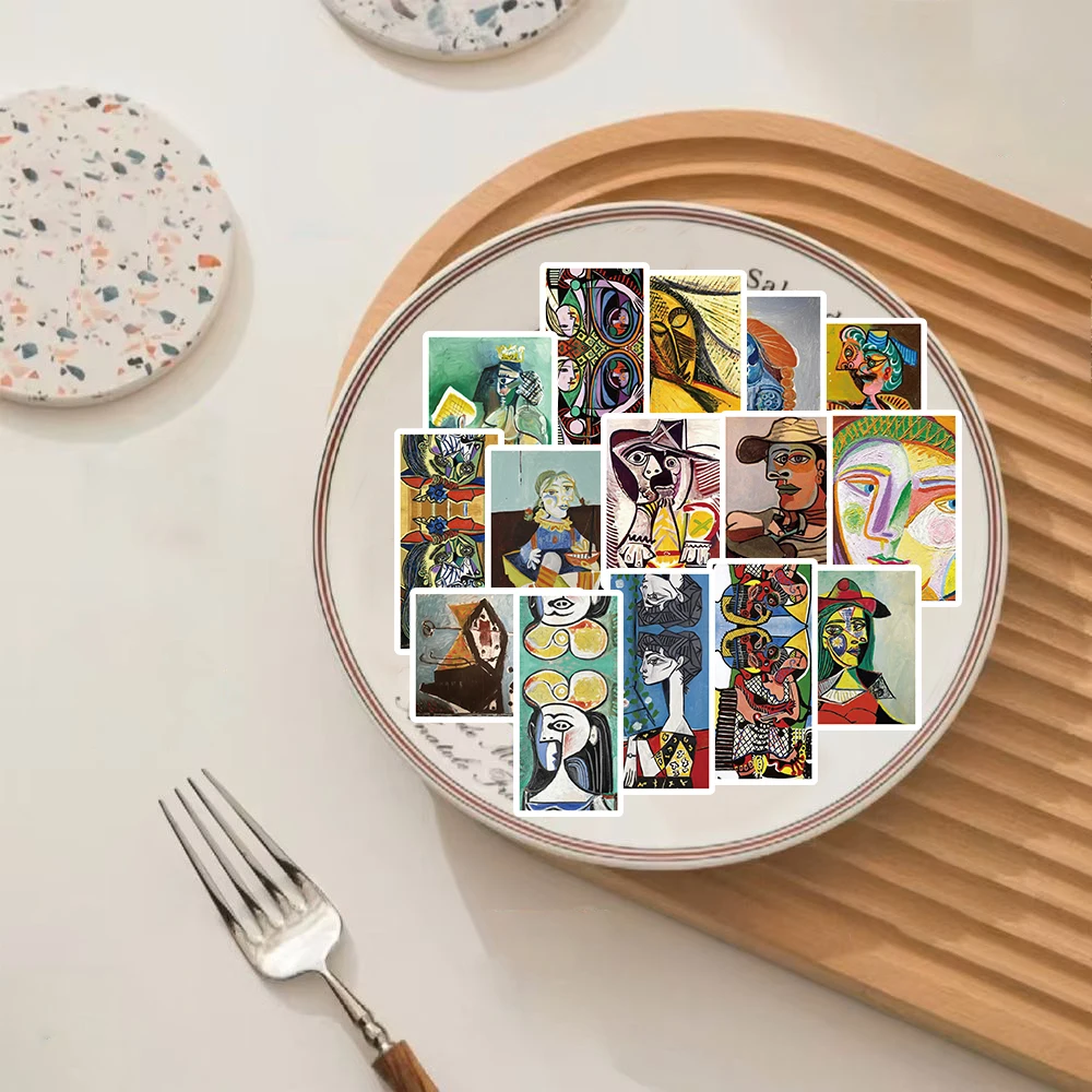 50PCS Picasso Oil Painting Sticker Cafe Phone Ins Style DIY Luggage Phone Bar Cafe Scrapbooking Laptop Skateboard Sticker