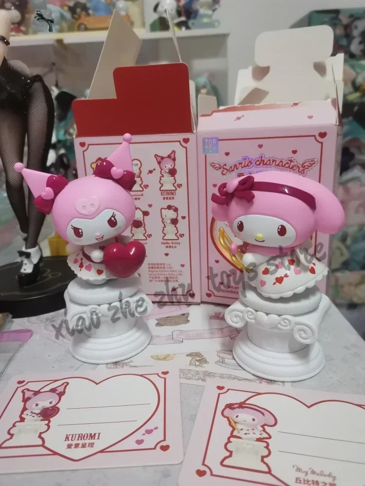 Sanrio Family Love Cupid 520 Limited Blind Box, juguetes de moda, lindo Pochacco Kuromi Mystery Box, modelo de decoración de dibujos animados, colecciona regalo