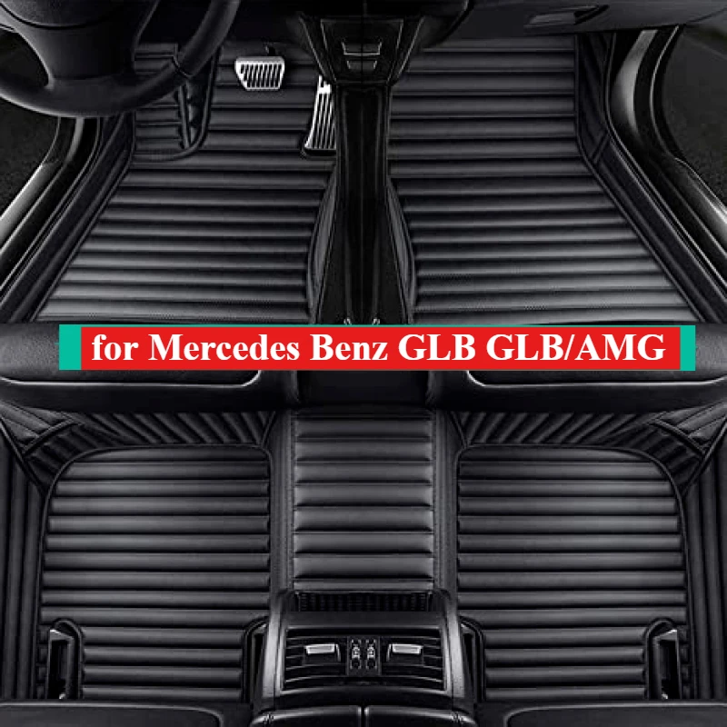 Custom Car Floor Mats for Mercedes Benz GLB GLB/AMG 2020-2024 Automotive All Weather Carpet Rugs Accessories Interior Waterproof