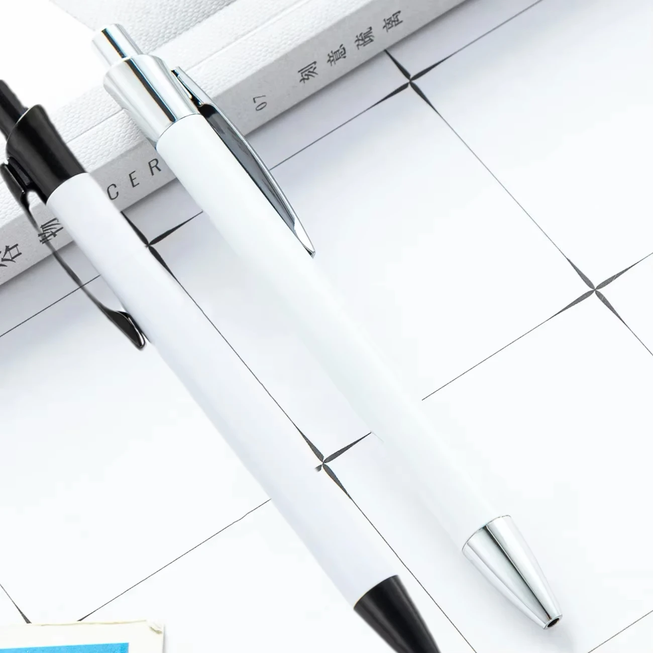 

20pcs/lot 14x1.2cm Sublimation Plastic Pen With Black Refill For Business/School/Birthday/Graduation/Gift Use