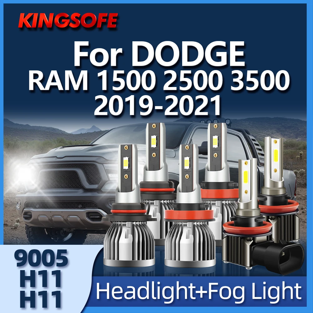 

KINGSOFE LED Headlight Bulb 110W 26000LM 12V 24V 6000K Auto Lamp Kit Fit For DODGE RAM 1500 2500 3500 2019 2020 2021