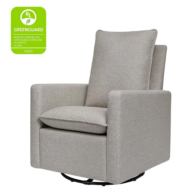 Babyletto Cali Pillowback Swivel Glider in Performance Grey Eco-Weave, Water Repellent