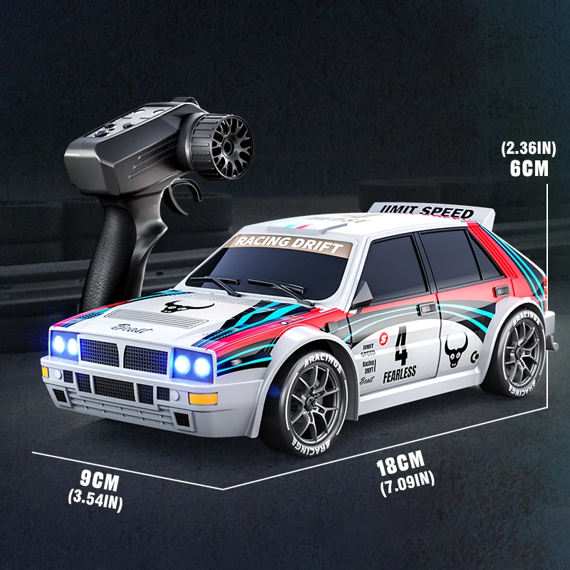 1:24 RC Car 2.4G 4WD Remote Control Drift Car with LED Lights Electric Racing Vehicle Model Competitive Toy Kids Birthday Gifts