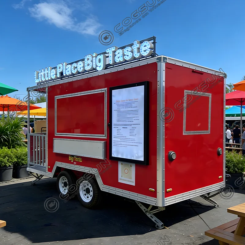 COGSUN Street Vendor Mobile Food Trailer Concession Cart Fast Food Truck Ice Cream Stand