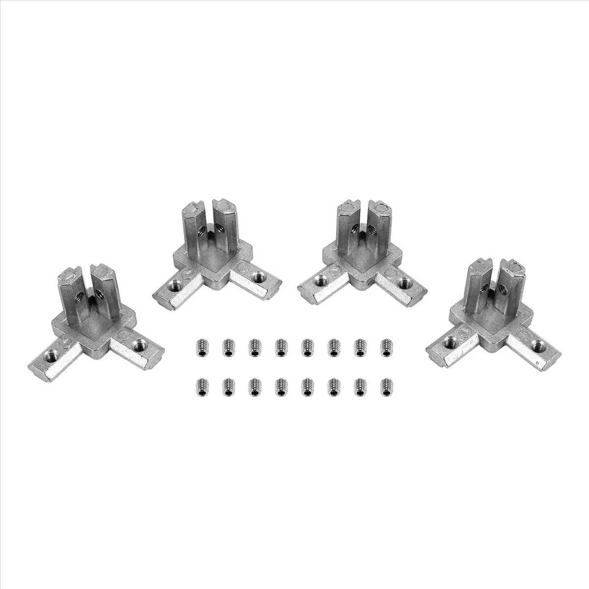 Jun.A-4Pc 2020 Series 3 Way End Corner Bracket Connector for European Standard 6mm T Slot 20 x 20mm Aluminum Extrusion Profile