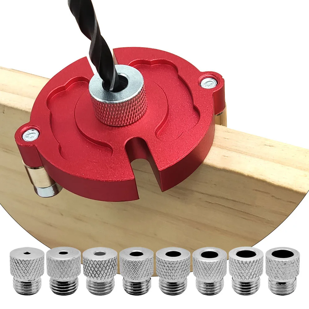 Woodworking Self-Centering Doweling Jig Drill Kit Vertical Hole Drilling Guide Punch Locator Tool with 3-10mm Drill Bushings