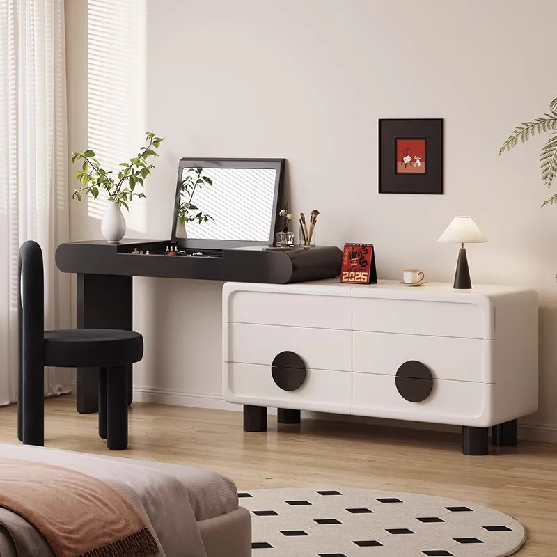 Six-chest dresser cream wind panda flip retractable dresser chest combination
