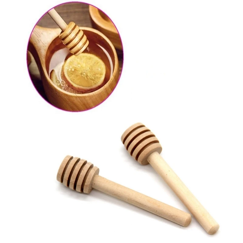 10/30/50Pcs High Quality Honey Stir Bar Mixing Handle Jar Spoon Natural Wooden Honey Wooden Stick Honey Spoons Kitchen Tools