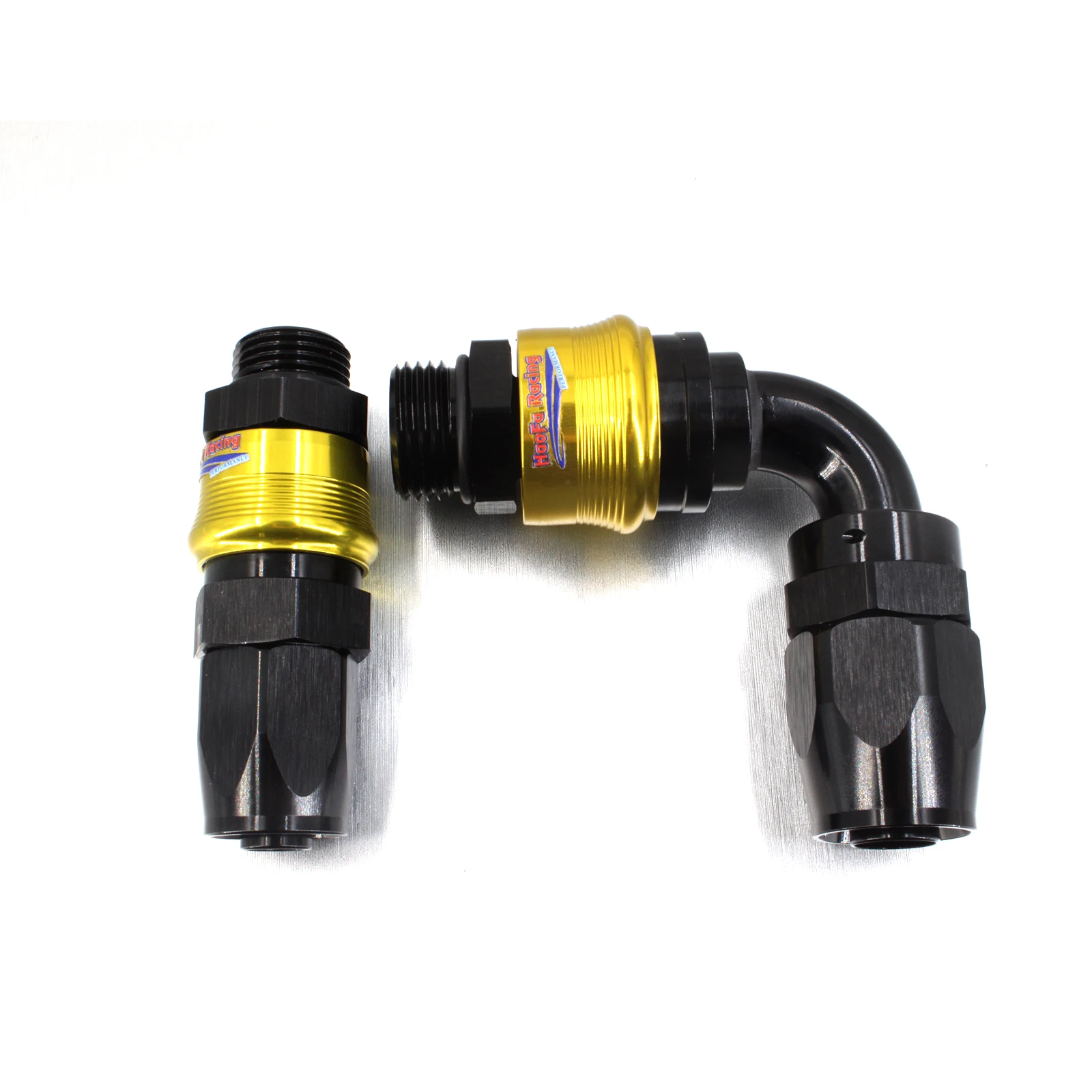 

HaoFa -AN8 Quick Release Fitting Fuel Swivel Hose End With ORB To Barb Adapter Aluminum For Rubber Hose Straight/45/90Degree Set