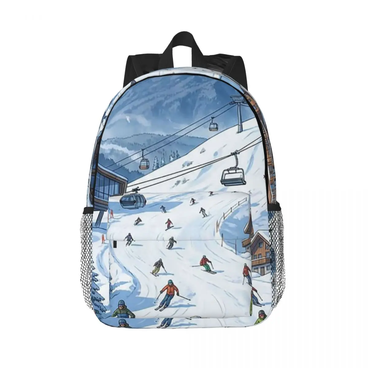 

Ski Resort And Cable Car Backpack Daypack Large Capacity Boys Girls BookBag Shoulder Bags for Men Women Children School Bag