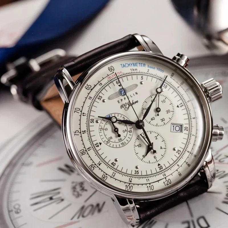 2026 New Classic Retro Zeppelin Watch Fashionable Multifunction Chronograph Business Casual Quartz Men's Watch