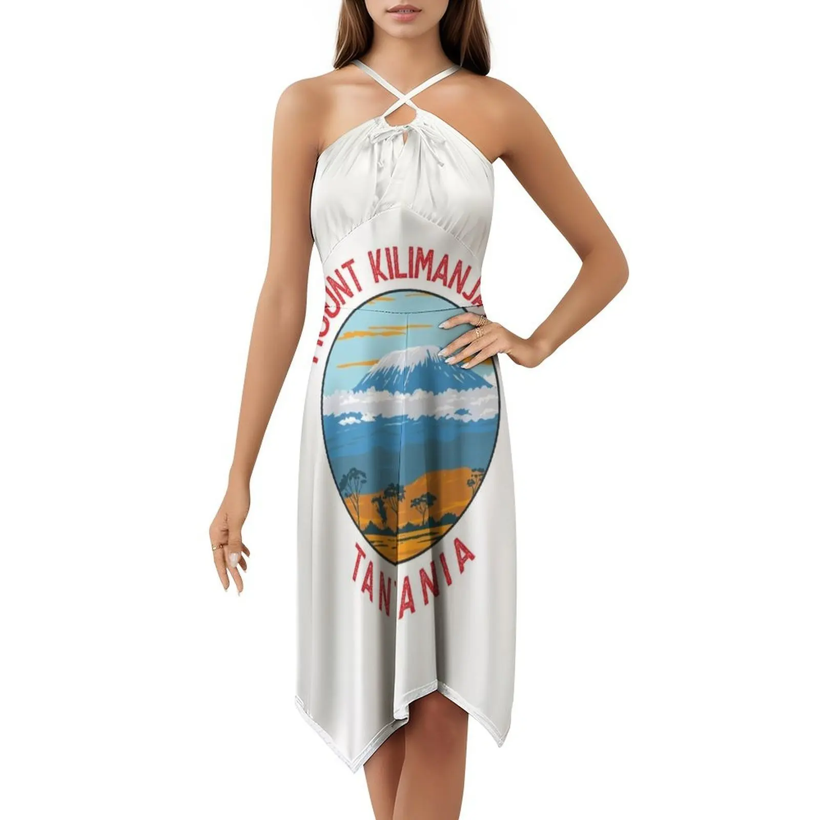 جبل كليمانجارو تنزانيا المتعثرة دائرة المرأة الهيب هوب الشارع الشهير فستان جرافيك طباعة ملابس النادي الحفلات كليمانجارو جبل