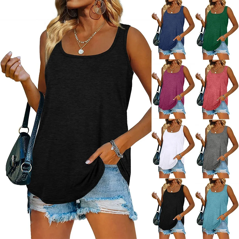 

Летняя футболка Svel Square Ne Color Tank Top Cute Sle Pure Color Тонкая футболка обычного кроя для женщин Faionable Splice