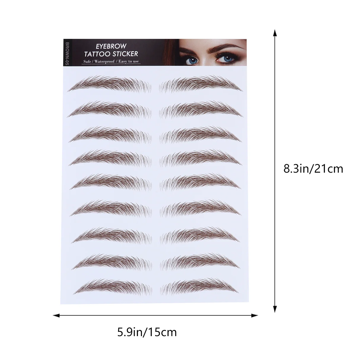 4 Pcs Natural False Lashes Eyebrow Stickers Imitation Semi-permanent Stencils Fake Eyebrows Cosmetics Brown Artificial