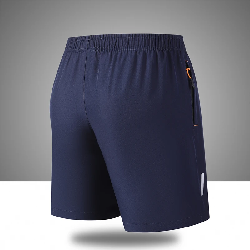 Men Summer Quick Dry Sport Shorts Elastic Waist Drawstring Zipper Pockets Jogging Training Fitness Short Pants