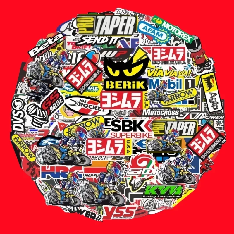 40/80pcs Car Bike Helmet Tank Racing Sponsor Logo Set Motorcycle Stickers Moto For Honda Yamaha Kawasaki Suzuki Motocross Decals image 4