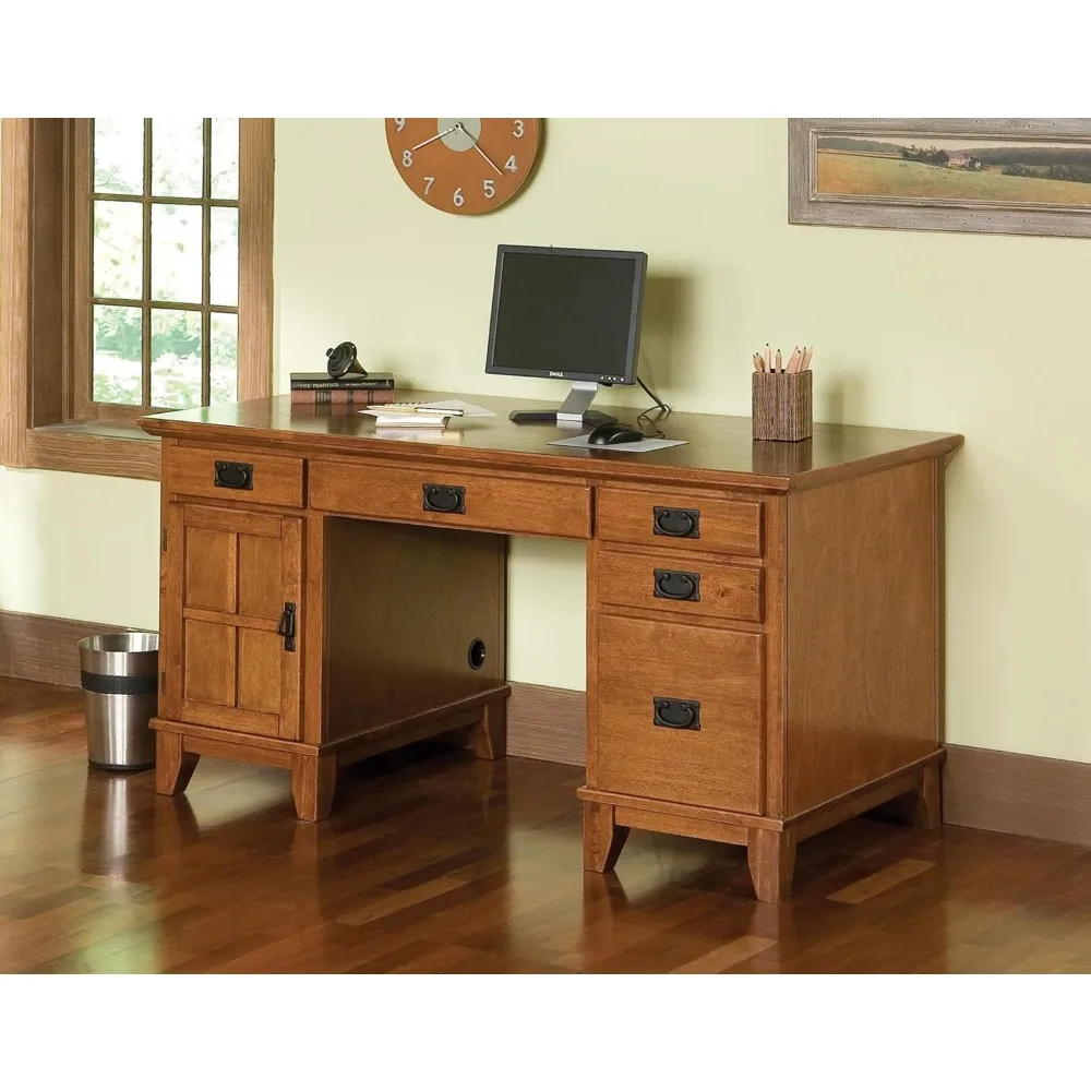 Home Styles Arts and Crafts Cottage Oak Double Pedestal Desk by Home Styles