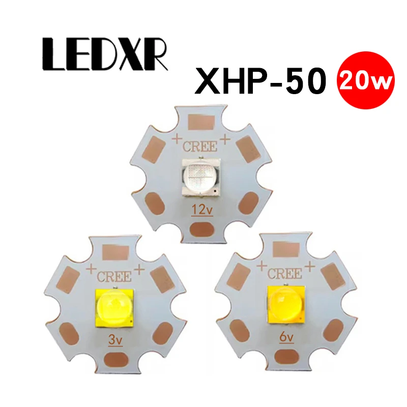 XHP50 second generation lamp bead welding copper substrate 20W white white warm white blue light 3V6V12V high-power LED lighting