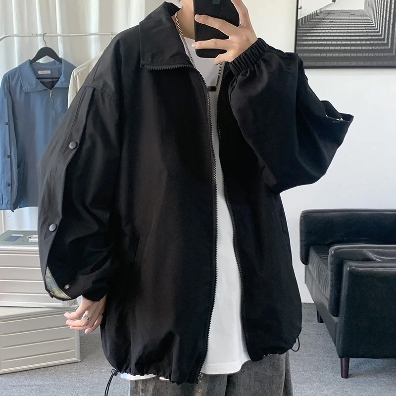 

Casual Men's Jaet Spring Autumn 2024 New Sle Haome Trendy Brand Versatile Large Size Loose Sports Coat Zipper Decorati...