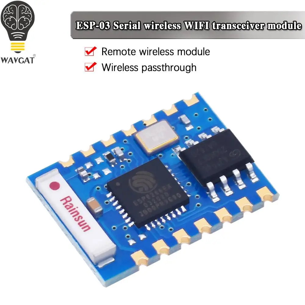 ESP8266 ESP03 ESP-03 SPI WIFI Wireless Transceiver Receiver Module Remote Control Module Integrated RISC processor I2S Interface