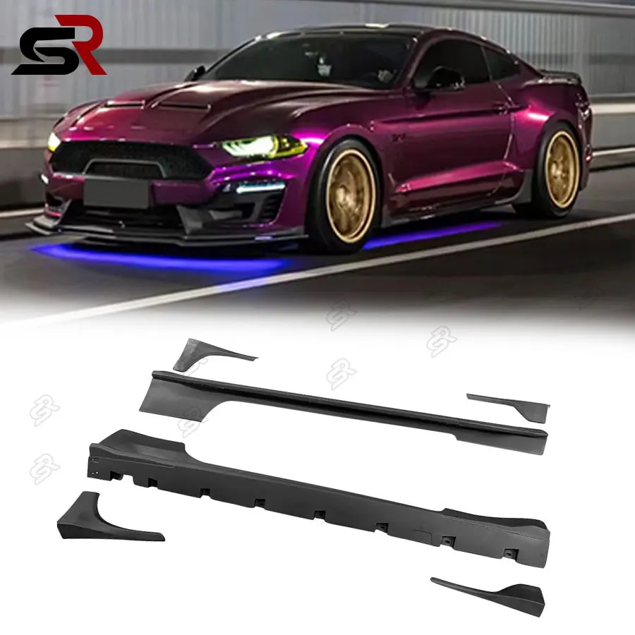 Ford Mustang Carbon Fiber Tuning Side Skirt Assembly New Side Scoop Wide Body Kit Car Accessories 2015-2023