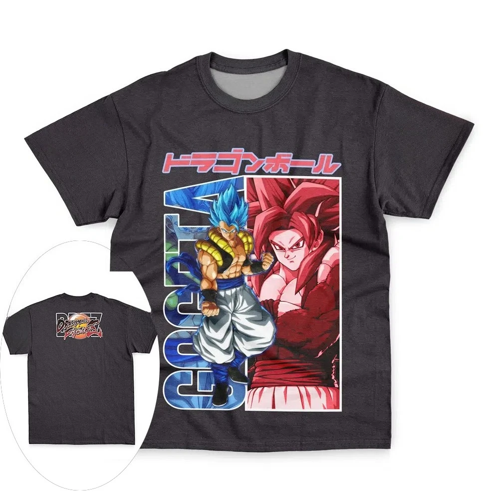 2026 Sommer Übergroßes Dragon Ball T-Shirt, Gogeta Blau & SSJ4 3D-Druck Polyester Retro Lockeres Sport-T-Shirt Unisex für Erwachsene und Kinder