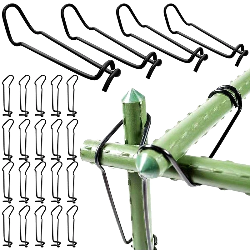 20pcs Garden Bracket Accessories Steel Wire Buckle Plant Support Fixing Clamp Clamp Plant Cages Climbing Vine Shelf Connector