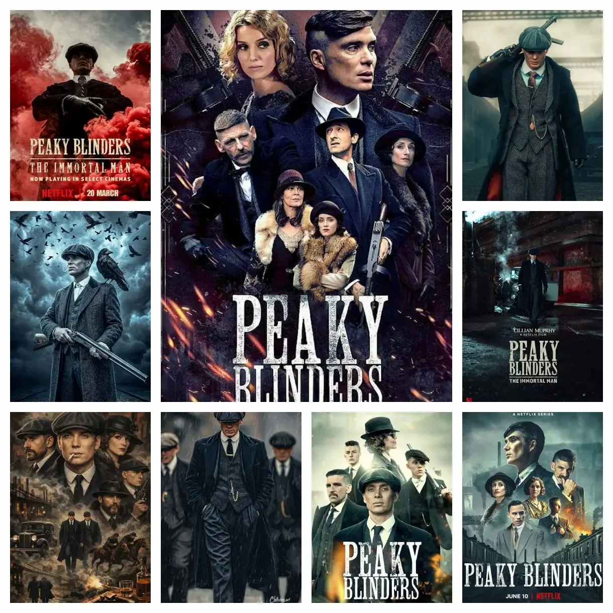 Movie P-Peaky B-Blinders 5D DIY Full Square Round Diamond Painting Home Living Room Bedroom Bar Aesthetic Decoration