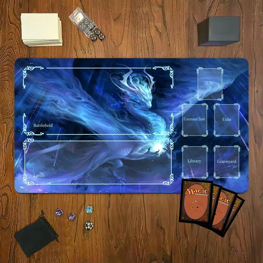 

Mythical Dragon Mouse Pad Magic Party Game Mat Durable Rubber for MTG TCG Games 35X60 Mousepad Offices Desk Mats Friendly Design