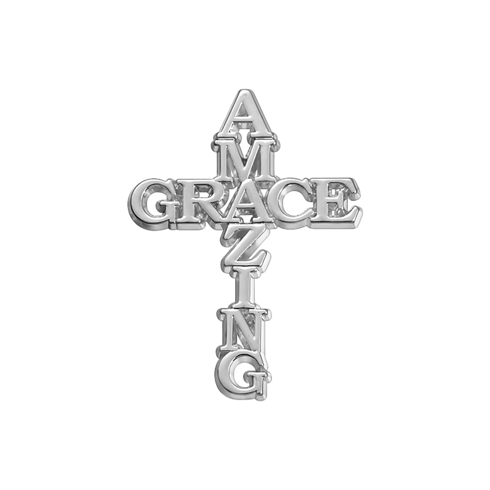 Kreuz Charm herzförmige Glaube Buchstaben Brosche Rucksack Zubehör christlichen Schmuck Geschenk Großhandel – Detail 5