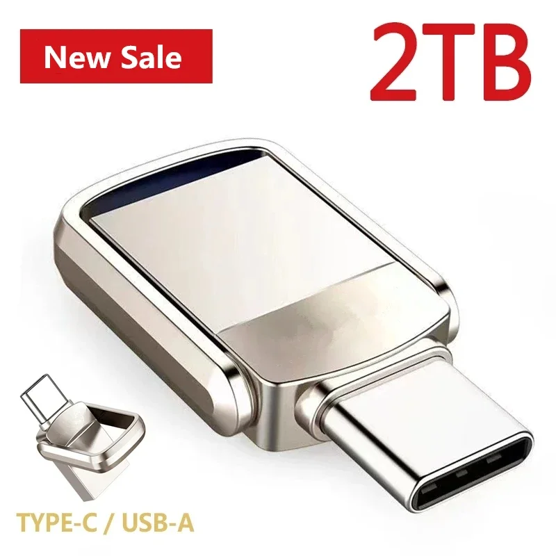 2TB USB Flash Drives USB 3.0 Metal Flash Drive 1TB Drive C-Type High Speed Pendrive Waterproof Portable USB Memory