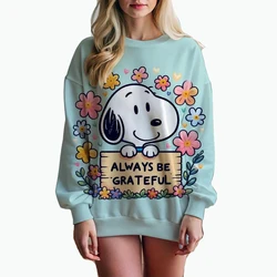 Autumn Winter Women's Snoopy print Pullovers Female Cartoon Long Sleeve Tops Women's O-neck Casual Sweatshirt